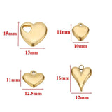 5pcs Stainless Steel Hearts Pendant Charms DIY Jewelry Accessories