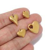 5pcs Stainless Steel Hearts Pendant Charms DIY Jewelry Accessories