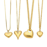 5pcs Stainless Steel Hearts Pendant Charms DIY Jewelry Accessories