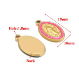 5pcs Enamel Jesus Oval Charms Pendants for DIY Jewelry Making