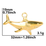 10pcs Rainbow Shark Charm Stainless Steel Pendant Necklace Jewelry Supplies