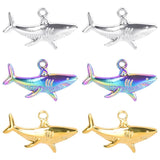10pcs Rainbow Shark Charm Stainless Steel Pendant Necklace Jewelry Supplies