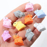 15pcs Small Rabbit Resin Pendant Charm Jewelry Accessories Mix DIY Necklace Brac