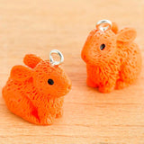 15pcs Small Rabbit Resin Pendant Charm Jewelry Accessories Mix DIY Necklace Brac