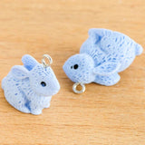15pcs Small Rabbit Resin Pendant Charm Jewelry Accessories Mix DIY Necklace Brac