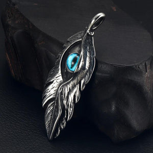 316L Stainless Steel Indian Chief Feather Eagle Eye Claw Pendant