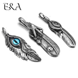 316L Stainless Steel Indian Chief Feather Eagle Eye Claw Pendant