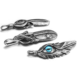 316L Stainless Steel Indian Chief Feather Eagle Eye Claw Pendant