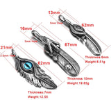 316L Stainless Steel Indian Chief Feather Eagle Eye Claw Pendant