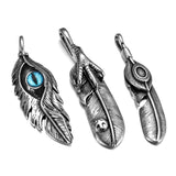 316L Stainless Steel Indian Chief Feather Eagle Eye Claw Pendant