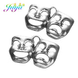 30Pcs Antique Silver Hollow Mask Theatre Charms Pendants