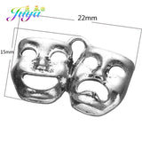 30Pcs Antique Silver Hollow Mask Theatre Charms Pendants