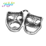 30Pcs Antique Silver Hollow Mask Theatre Charms Pendants