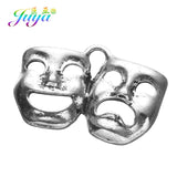 30Pcs Antique Silver Hollow Mask Theatre Charms Pendants