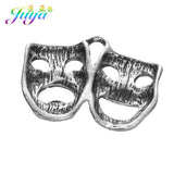 30Pcs Antique Silver Hollow Mask Theatre Charms Pendants