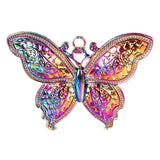 5Pcs Big Butterfly Charms Alloy Pendants Rainbow Keychain Jewelry Bulk