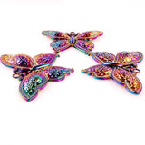 5Pcs Big Butterfly Charms Alloy Pendants Rainbow Keychain Jewelry Bulk