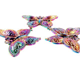 5Pcs Big Butterfly Charms Alloy Pendants Rainbow Keychain Jewelry Bulk