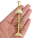 2 Large Fish Bone Skeleton Matt Charms Pendants for Necklace Making