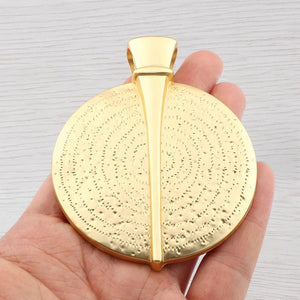 Antique Bohemia Large Clip Medallion Round Charms Pendants - DIY Necklace
