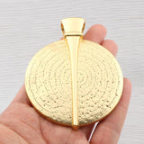 Antique Bohemia Large Clip Medallion Round Charms Pendants - DIY Necklace
