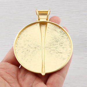 Antique Bohemia Large Clip Medallion Round Charms Pendants - DIY Necklace