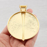 Antique Bohemia Large Clip Medallion Round Charms Pendants - DIY Necklace