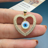 Evil Eye Pendants Metal Sea Shell Zircon Charms for Jewelry Making