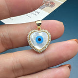 Evil Eye Pendants Metal Sea Shell Zircon Charms for Jewelry Making