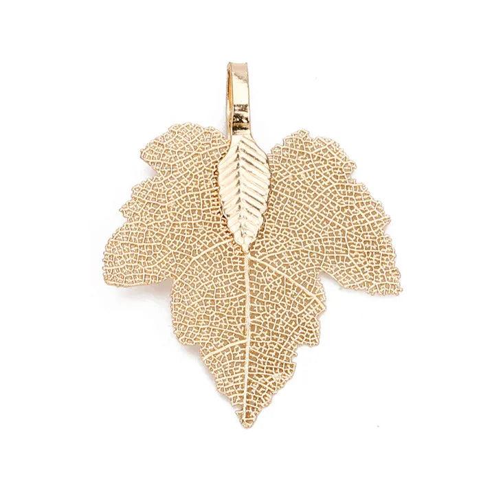 Copper Maple Leaf Tree Charms Pendants Pink/Gun Black/Silver for Jewelry Making