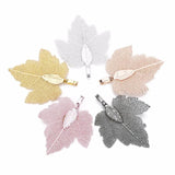 Copper Maple Leaf Tree Charms Pendants Pink/Gun Black/Silver for Jewelry Making