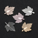 Copper Maple Leaf Tree Charms Pendants Pink/Gun Black/Silver for Jewelry Making