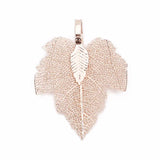 Copper Maple Leaf Tree Charms Pendants Pink/Gun Black/Silver for Jewelry Making