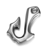 2 Stainless Steel Hook Pendant 6mm Hole DIY Jewelry Making Viking Charm