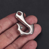2 Stainless Steel Hook Pendant 6mm Hole DIY Jewelry Making Viking Charm