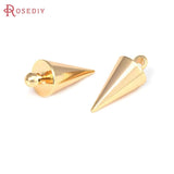 18K Brass Cone Shape Charms Pendants - Jewelry Making Supplies