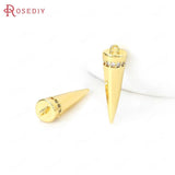 18K Brass Cone Shape Charms Pendants - Jewelry Making Supplies