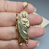 Religious St Jude Thaddeus Pray Pendant Metal Zircon Large Charm