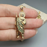 Religious St Jude Thaddeus Pray Pendant Metal Zircon Large Charm