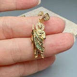 Religious St Jude Thaddeus Pray Pendant Metal Zircon Large Charm