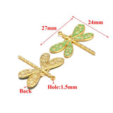 5pcs Stainless Enamel Dragonfly Charms for DIY Jewelry Making