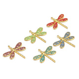 5pcs Stainless Enamel Dragonfly Charms for DIY Jewelry Making