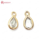 10PCS 9x5MM High Champagne Zircon Drop Shape Charms Pendants