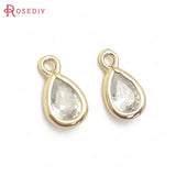 10PCS 9x5MM High Champagne Zircon Drop Shape Charms Pendants