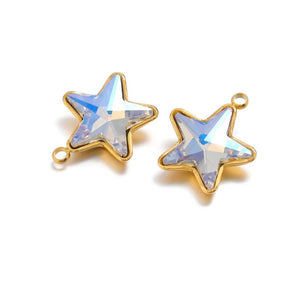 5pcs Star Glass Charm Pendants Jewelry Making Supplies