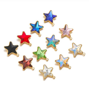 5pcs Star Glass Charm Pendants Jewelry Making Supplies