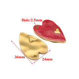 5pcs Heart Enamel Charms Pendants Stainless Steel