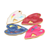 5pcs Heart Enamel Charms Pendants Stainless Steel