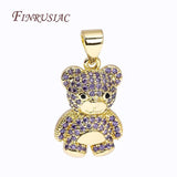 Bear Charms Necklace 18K Plated Thin Chain for Women