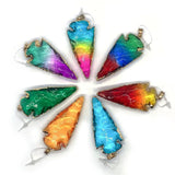 Stone Pendants Crystal Reiki Triangle Arrow Charms for DIY Necklace